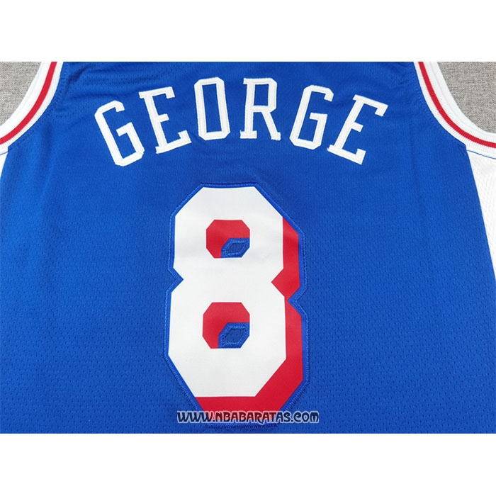 Camiseta Philadelphia 76ers Paul George #8 Icon 2024-25 Azul